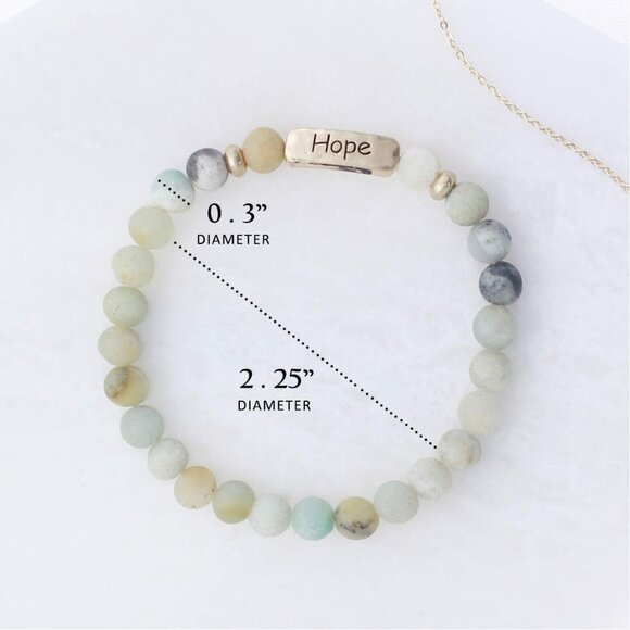 Elegant Women’s Christian Hope Bracelet - Natural Stone Stretch Jewelry Gift - Picture 2 of 6